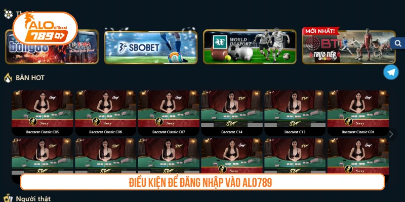 Điều kiện để người dùng đăng nhập vào ALO789