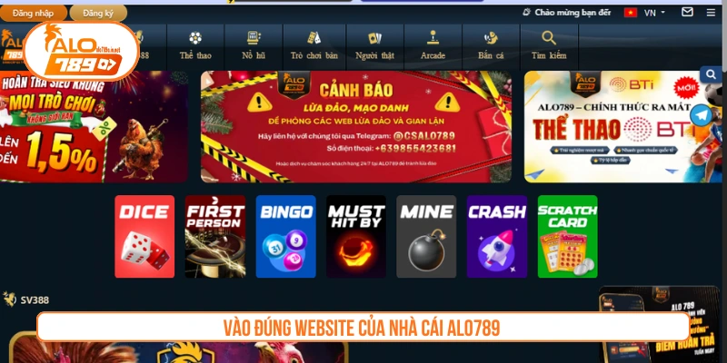 Bet thủ vào đúng website của nhà cái ALO 789 